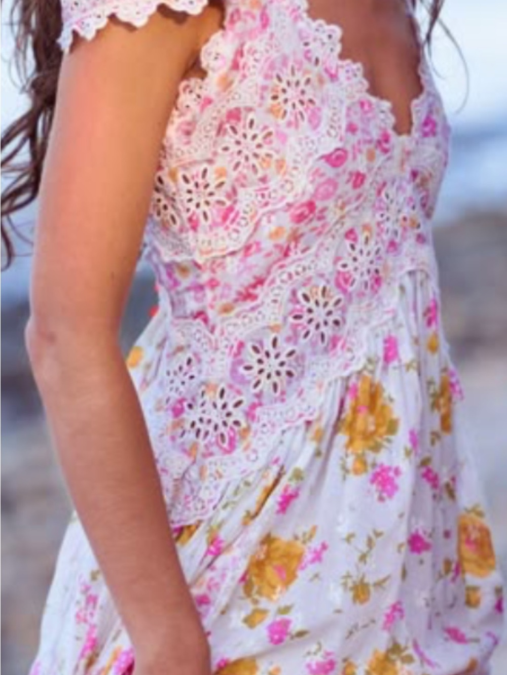 LoveShackFancy Archer Pink & Yellow Floral Maxi Dress - Picture 2 of 4
